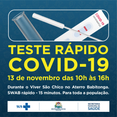 Testagem rápida para Covid-19 no Viver São Chico