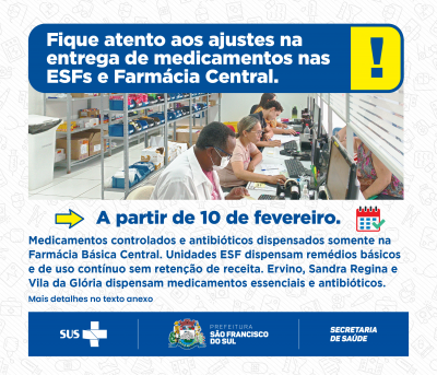 Ajuste no fluxo de dispensação de medicamentos do SUS em São Francisco do Sul
