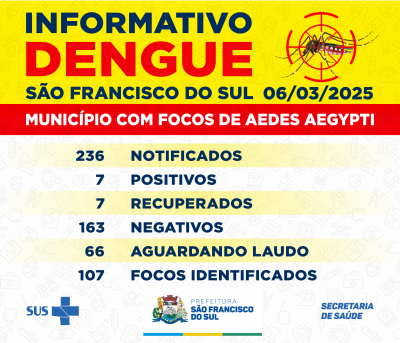 Informativo Dengue - São Francisco do Sul - 06 de março de 2025.